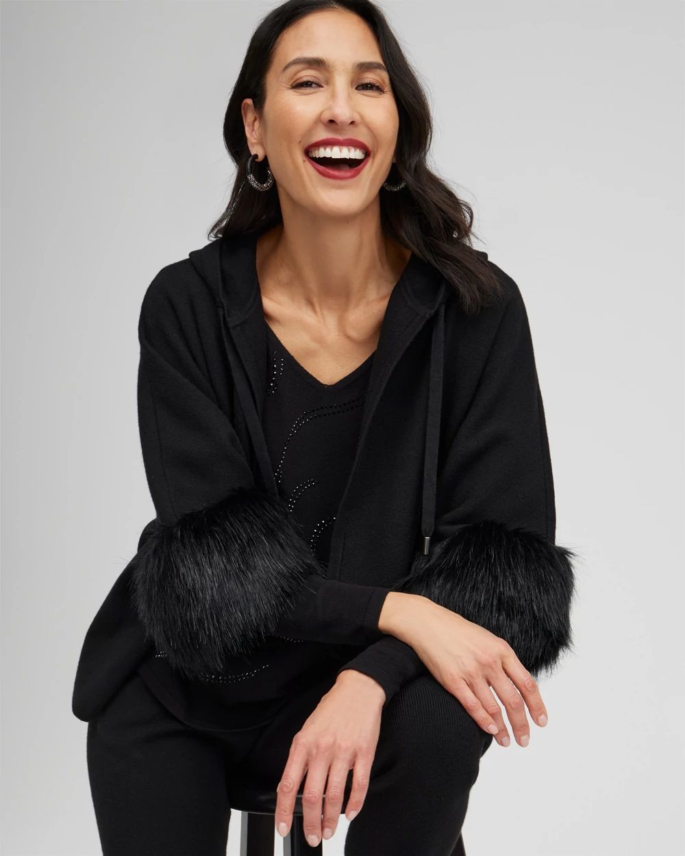 Zenergy Luxe Cashmere Blend Faux Fur Sweater | Chico's